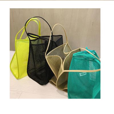 China Outdoor Durable Polyester Eco-friendly Mesh Shopping Bag Transparent Promotion Carry Bag Large Tote Bag Beach Storage BOOMBM Large for sale