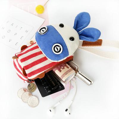 China Creative Cute Cute Car Cloth Donkey High Quality Cartoon Main Case Buckle Korean Female Small Change Bag for sale