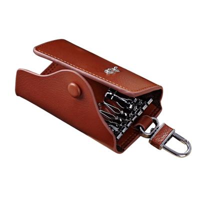 China Luxurious Fashion Split Key Holder Multifunctionl Organizer Housekeeper Key Case Leather Unisex Wallet for sale