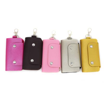 China High Quality PU Key Chain Holder Organizer Housekeeper Holders Car Key Chain Clip Pocket Case Leather Key Wallet for sale