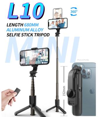 China ABS+ Aluminum Alloy L10 Aluminum Alloy Mini Tripod Selfie Stick for sale