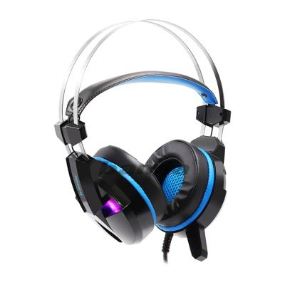 China Earphone OEM Gamer Headset RGB Light USB Music Computer Wired Gaming Headsets Earbuds Stereo PC Gaming Headset With MIC for sale