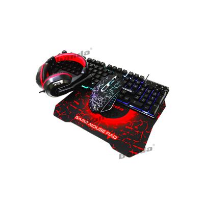 China Metal 4 In 1 Combo Cable Leather Earbuds RGB Mouse Keyboard Gaming Set Ergonomic Mechanical Keyboard 6D Mouse for sale