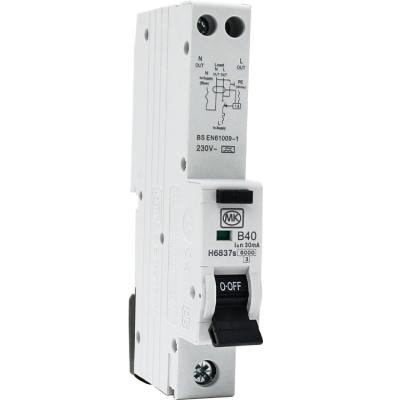 China High Standard Circuit Protection Plastic Silver Copper Residual Current 6Ka 1P+N Residual Current Operated Circuit Breaker for sale