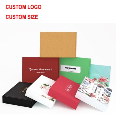 China Custom Soft Edges Packing Boxes With Rectangular Spot Logo Clothing Packaging Color Box Small Cardboard Kraft Paper Corrugated Box for sale