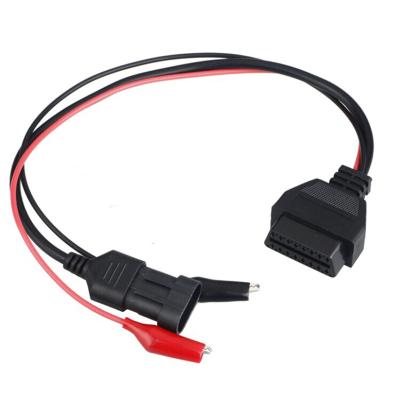 China All Car Auto Diagnostic Cable 3 Pin To 16 Pin OBDII OBD2 Connector Adapter Car Cable OBD 3pin Auto Diagnostic Cable For Fiat for sale