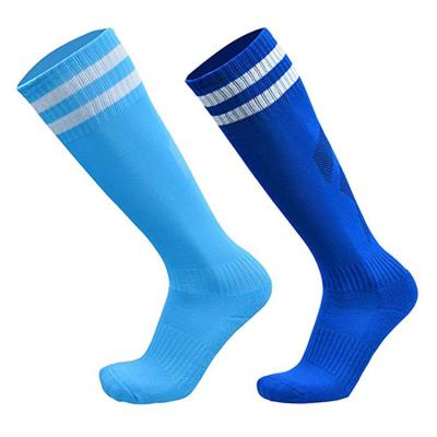 China Breathable Soccer Socks Wholesale Colorful Long Socks For Football Club Competition Football Match Soccer Match Blue Color 100% Cotton Training Socks for sale