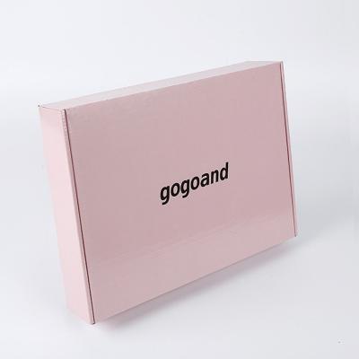 China Custom Logo Free Sample Logo Pink Color Cosmetic Biodegradable Shipping Mailing Box Corrugated Cardboard Paper Box for sale