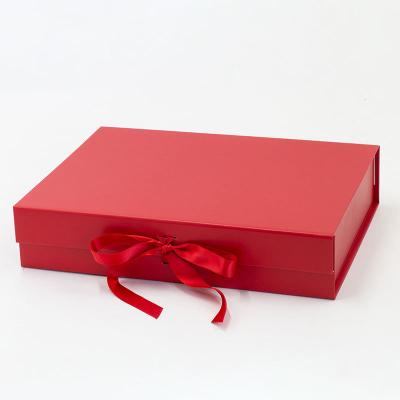 China Luxury Recycled Materials Custom Hair Paper Shoe Folding Foldable Magnetic Packaging Gift Box With Ribbon for sale