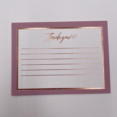 China OEM Styles Fashion High Quality Hot Stamp Gold Foil Thank You Cards Greeting Cards With Envelopes, Custom Greeting Business Card for sale