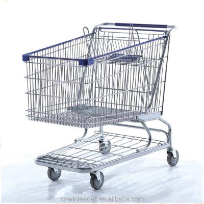 China Large durable 300L wire capacity shopping cart with 4 wheels for large groceries for sale