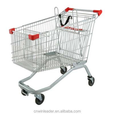 China Durable New Style 240L European Hand Trolley Shopping Supermarket Trolley Shopping Cart for sale