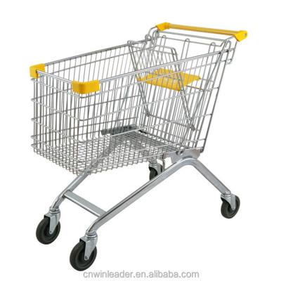 China Durable Unfoldable Supermarket Personal Shopping Trolley With Wheels Handy Metal Basket Shopping Trolley for sale