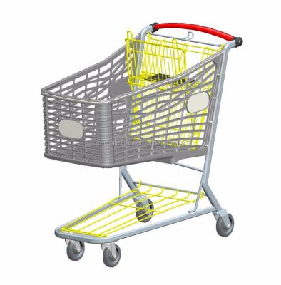 China New Style Folding Plastic Shopping Cart 200L Trolley for sale