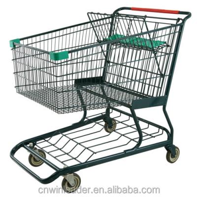 China Durable Metal Supermarket Rolling Cart, Shopping Trolley Made in China for sale