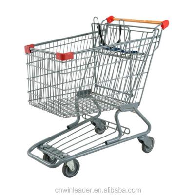 China Unfolding Canada Supermarket Shopping Trolley , Supermarket Push Trolley for sale