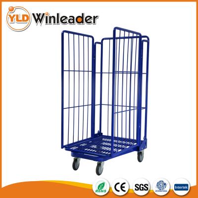 China Folding Stacking Warehouse Storage Supermarket Roll Cages 670x820x1500mm for sale