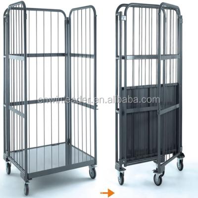 China Durable Logistics Metal Cage Steel Wire Mesh Rolling Trolley Cart for Warehouse YLD-WT421 for sale