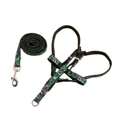 China New Custom Durable Luxury Cowboy Style Jean Fabric Pet Dog Collar and Leash with Harness Set for sale