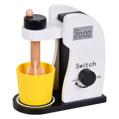 China Wooden Multi Functional Children Round Simulation Kitchen Black White Mixer Play Toy Kids Early Learning Wooden Food Cooking Mixer Model Toys for sale