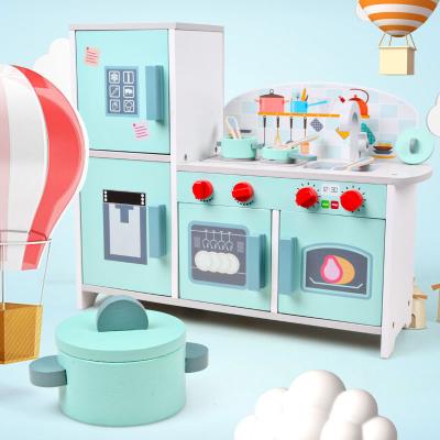 China Multi Functional Children Pretend Role Play Diy Educational Cook Kitchen Toy Sets Wooden Kitchen Toys for sale