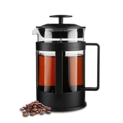 China Viable Hot Selling Customized Plastic French Coffee Maker Portable Mesh Borosilicate Glass Tea Coffee Plunger Filter Metal Press for sale