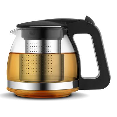 China China Viable Wholesale Factory Directly Supply Custom Heat Resistant Tea Brewing Mouthblown Glass Teapot Stainless Steel Infuser for sale