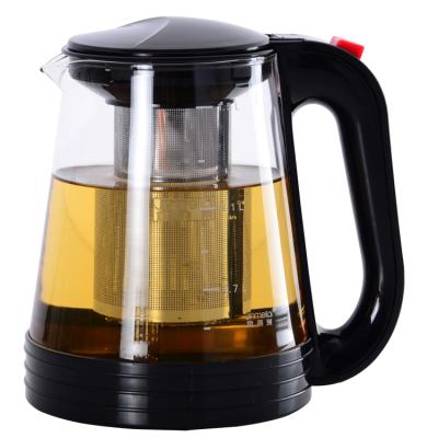 China Viable Sales Hot Tea Maker With Dismountable Hand Made Heat Resistant Stainless Steel Pyrex Borosilicate Glass Teapot Infuser Set for sale