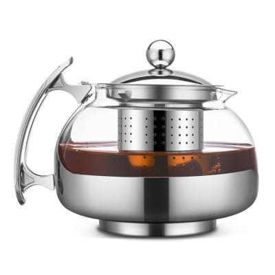 China New Style Viable Hot Sell Manufacturing Price Heat Resistant Glass Tea Maker With Stainless Infuser Made In China Plastic Teapot for sale