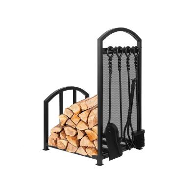 China High Quality Indoor Firewood Storage Rack Firewood Tool Fireplace Storage Heavy Duty Log Rack for sale