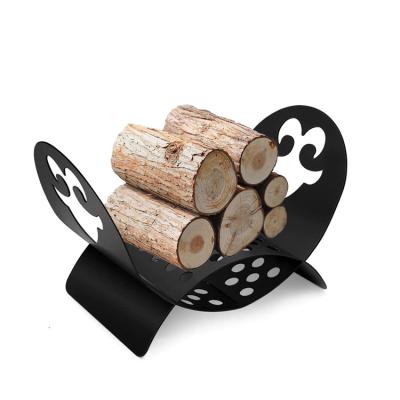 China Best Selling Iron Firewood Rack Indoor Fireplace Tools Accessory Regular Firewood Log Rack for sale