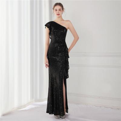 China 19017# Sequin Evening Dresses Women Anti-Static Sexy Long Dress for sale