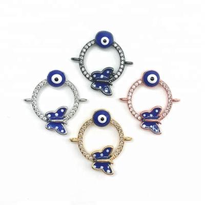 China Hot Selling Brass + Zircon Fashion Jewelry Accessory Eye Connector For Women Bracelet for sale