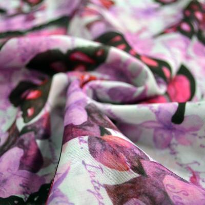 China High Quality Anti-static Breathable Floral Digital Print Chiffon Fabric Georgette Fabric For Woman Dress Soft Chiffon Print for sale