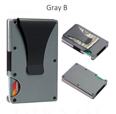 China RFID Blocking Protect Aluminum Credit Card Holder For Men Wallet Minimalist New Rfid Blocking Anti Slim Protect Metal Card Holder Clip for sale