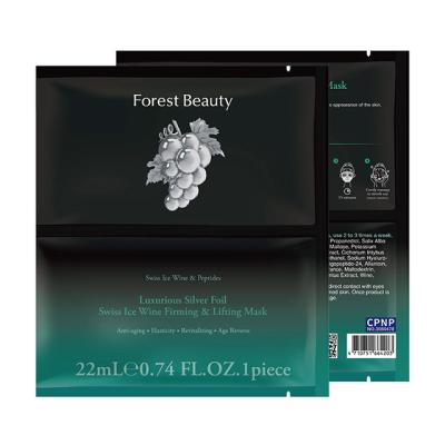 China OEM CPNP Luxury Swiss Ice Wine Moisturizer Silver Foil Packing And Lifting Mask - Face Mask 22ml/pc for sale