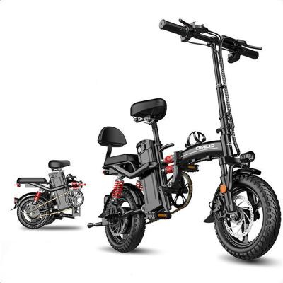 China Steel Electric Bicycle 14 Inch eBike 400W Mini City Bicycle 48v 32ah Sports Car Electric Powerful Mountain Bike / Full Throttle for sale