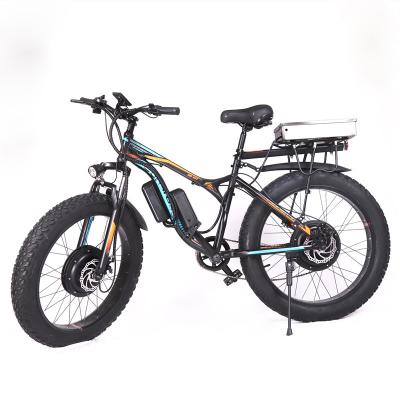 China Snow Electric Motorcycle Kit 48v32ah 4000w Aluminum Alloy Electric Bicycle Mountain Bike Front and Rear Double Motor Electric Bicycle for sale