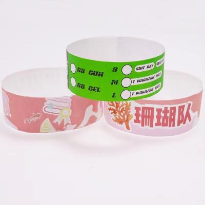 China Customized Entertainment Disposable Wristband Ticket Wristband Party Wristband Maker Dupont Paper ID Paper ID Strip for sale