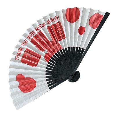 China Promotional Custom Fabric Hand Printing Europe Fan Folding Bamboo Fan For Event for sale