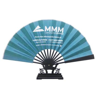 China Europe Hot Selling Music Event Customized Printing Bamboo Fan With Logo Customized Cloth Hand Fan for sale