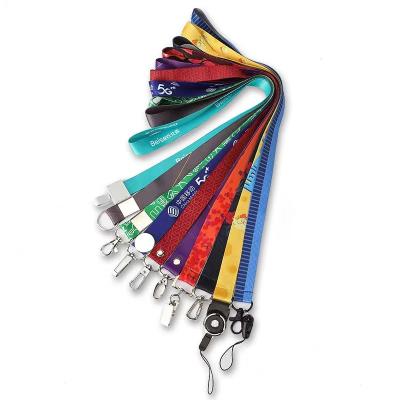 China Wholesale Factory Price Customized Full Color ID Tag Lanyard Sublimated Printing Logo With Metal Hook for sale