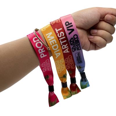 China Festival Use Fabric Sublimated Wristband With Custom Image Printing For Entrance for sale