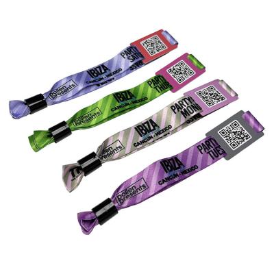 China Manufacture professional disposable woven festival woven wristband with nfc tag for sale