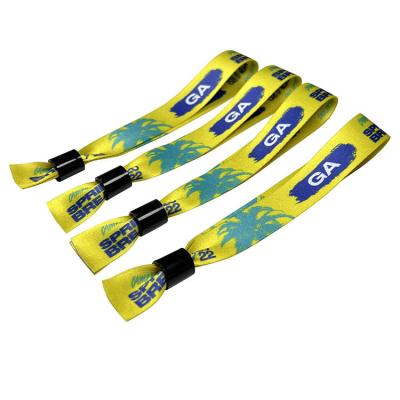 China Sublimated Customize Printing One Time Use Fabric Wristband For Access Control for sale