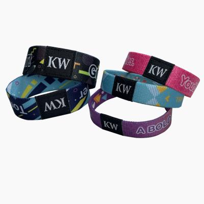 China New style printing fabric woven wristband for event sports printing wristband for sale