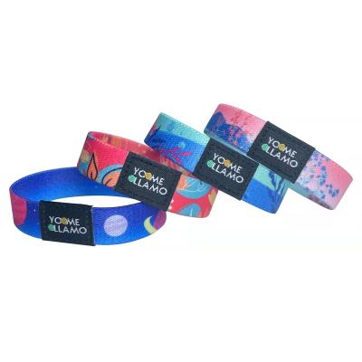 China Woven Fashionable Elastic Fabric Wristband With Custom Logo For Adult And Kid for sale