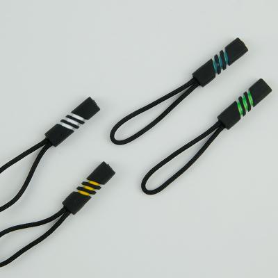 China Other PVC 3#5#silder Plastic Drop Pull Head Painting Tail With Bags Clothing Customizable Pull Zipper Pulls Puller Inelastic Rope for sale