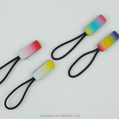 China Other Customized Rainbow Band Gradient Drop Pull Tail Stain Tail Puller Puller Cord Slider Plastic Non-elastic Plastic Various Charms for sale