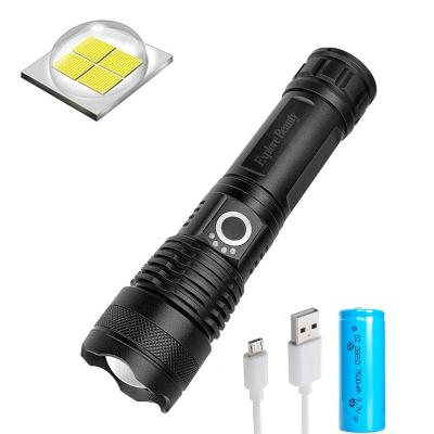 China Pocket 10w Usb Flashlight Torch Aluminum Rechargeable Tactical Led Flashlights Emergency 18650 Flashlights With Charging Indicator for sale